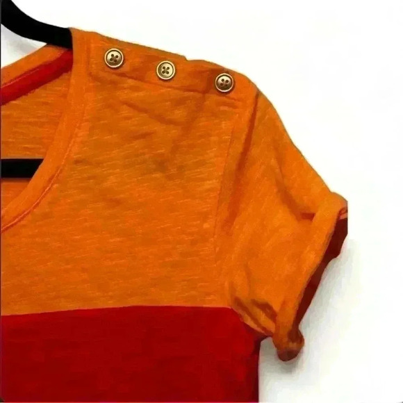 Nicole Miller NY Women's Orange Color Block T-Shirt Dress Size Small - Picture 2 of 7